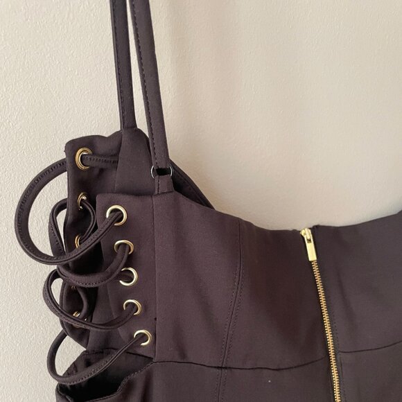 NWT Maeve Anthropologie Sleeveless Corset Slim Knee-Length Black Dress size XL - Picture 7 of 9